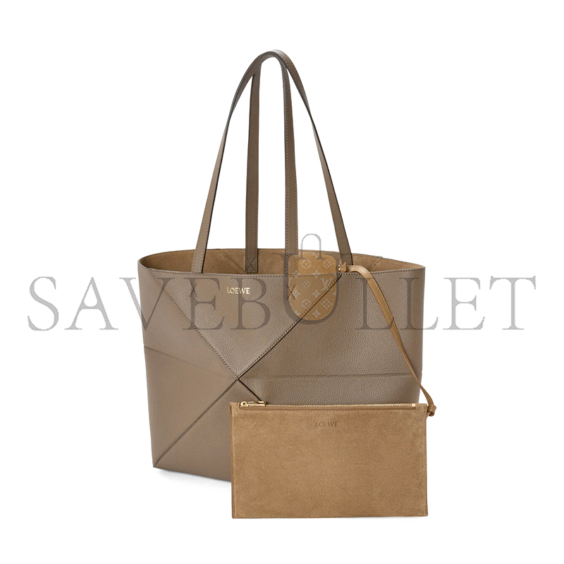 LOEWE MEDIUM HORIZONTAL PUZZLE FOLD TOTE IN SOFT GRAINED CALFSKIN A779PEWX04 (31.5*29*12.5cm)